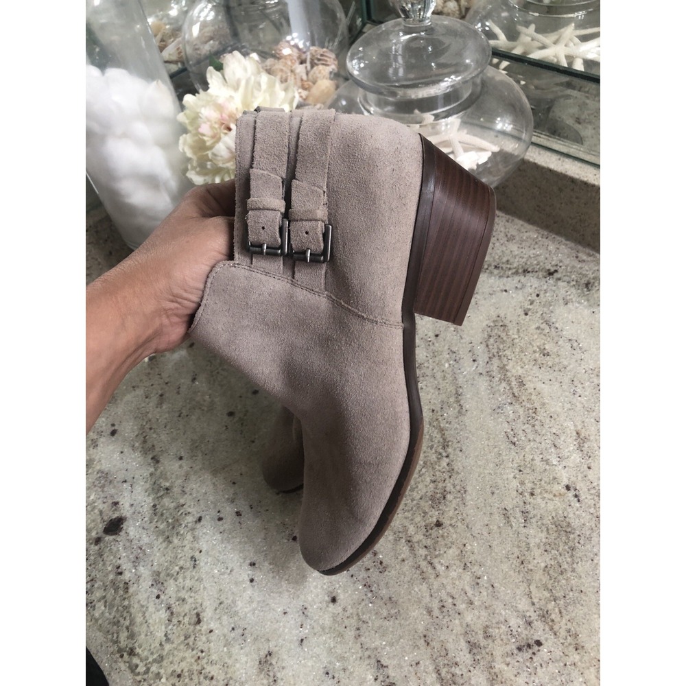 SAM EDELMAN "PETAL" Grey Suede Ankle Boots w/Buckle Sz 10 Booties - Picture 6 of 11